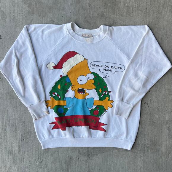 Vintage Y2K STAINED Simpson Christmas crewneck sweatshirt - Picture 1 of 10